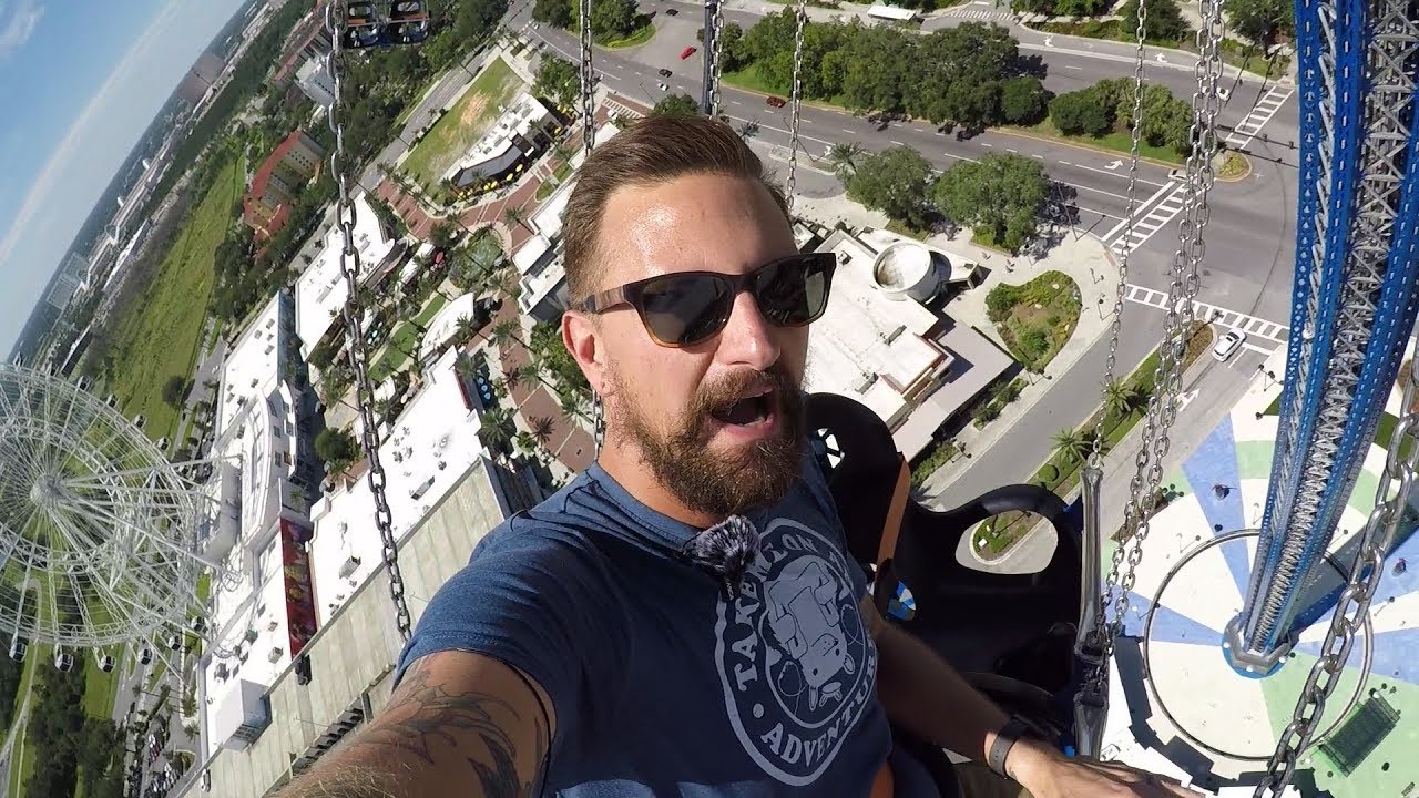 Катание на качелях высотой 450 футов в Starflyer Orlando на IDrive! | Самые высокие качели в мире!