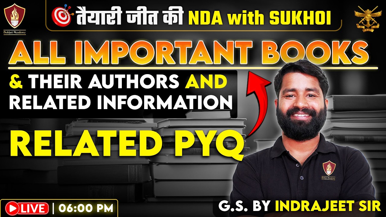 NDA 1 2026 | All Important Books And Their Authors and Related information & PYQs | Indrajeet Sir