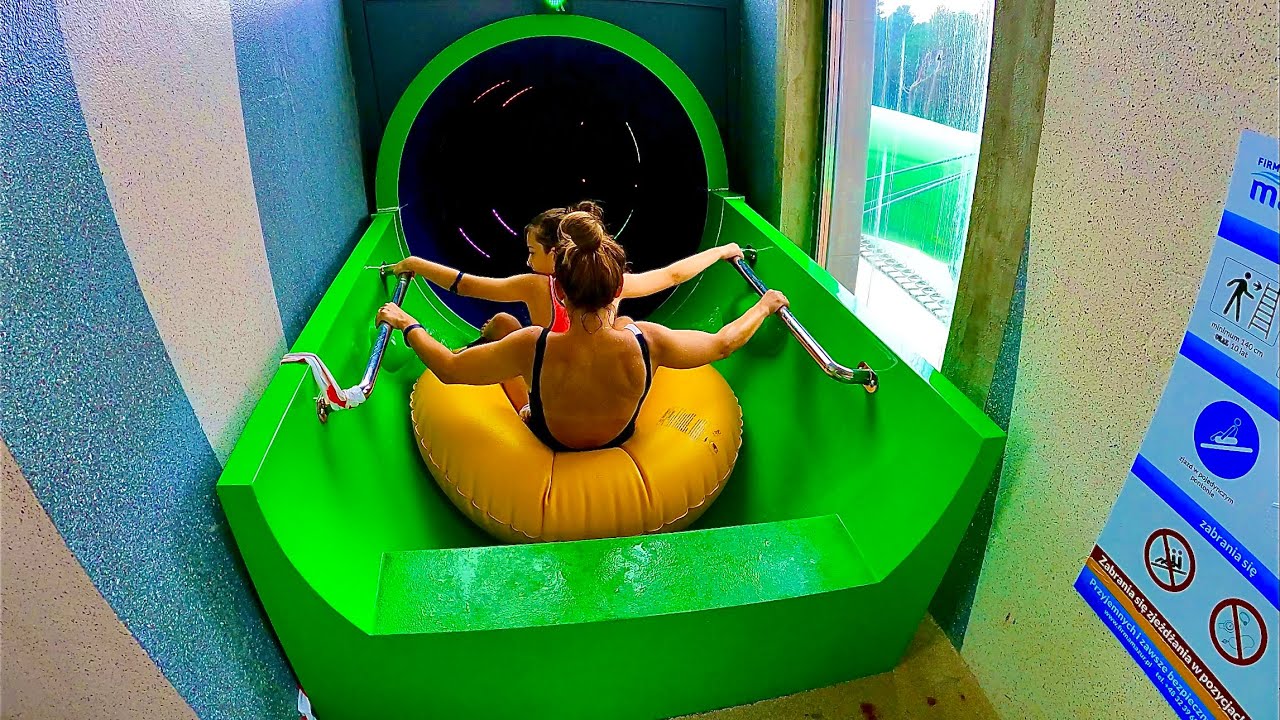 Crazy Cone Waterslide Ride at Aquapark Zalewski #waterpark 