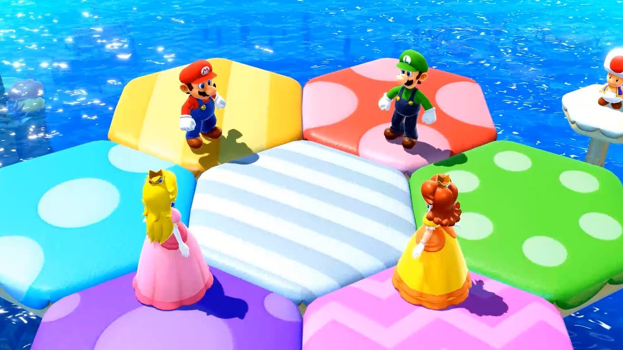 Mario Party Super Stars - Coin Battle - Mario vs Luigi vs Peach vs Daisy| MarioMee