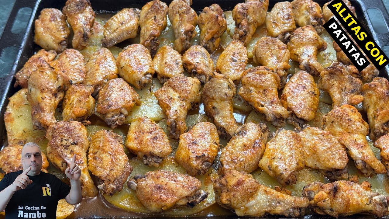 Alitas de Pollo al Horno con Patatas - Receta muy Fácil y Económica 😋😋 BRUTAL