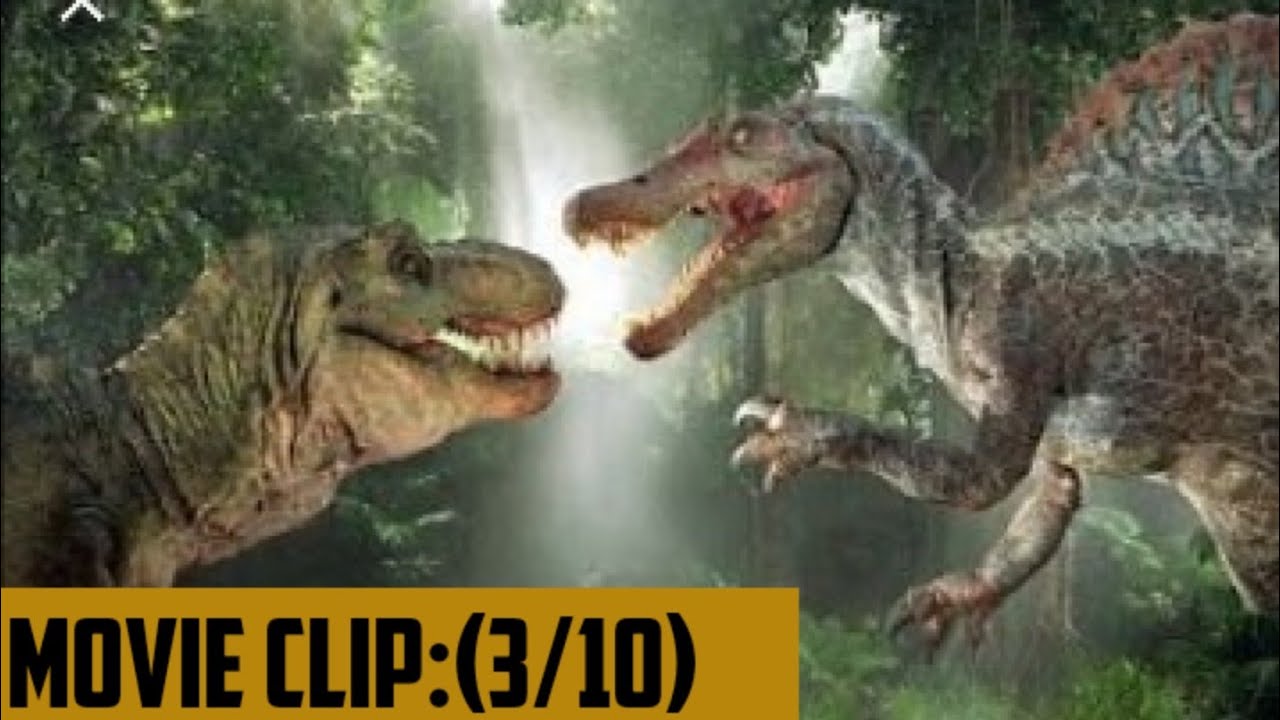 Jurassic park 3:trex V/S spino .....movie clip 3/10