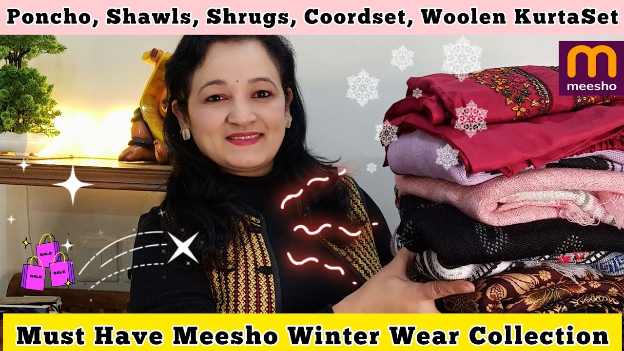Meesho Winter Wear Haul 2025 |Affordable Poncho, Shrugs, Shawls, Woolen Suits, Velvet Set & Coordset