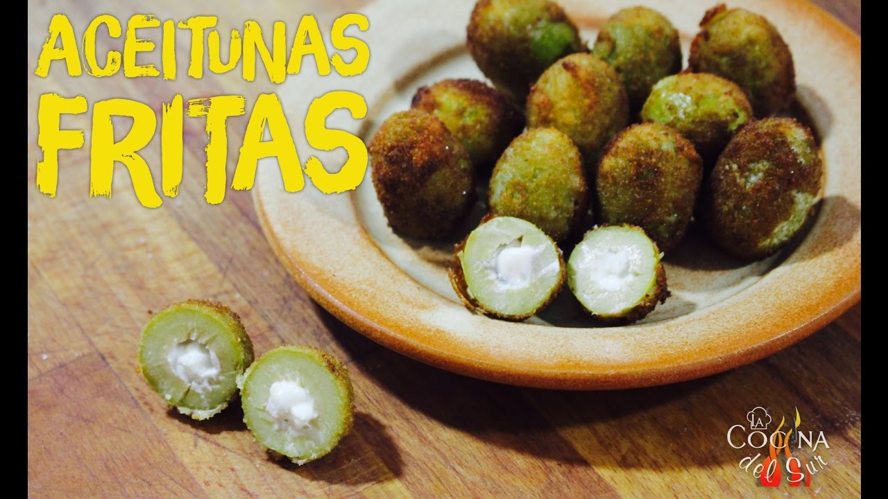 Aceitunas fritas rellenas de queso con anchoas | Receta facil de navidad