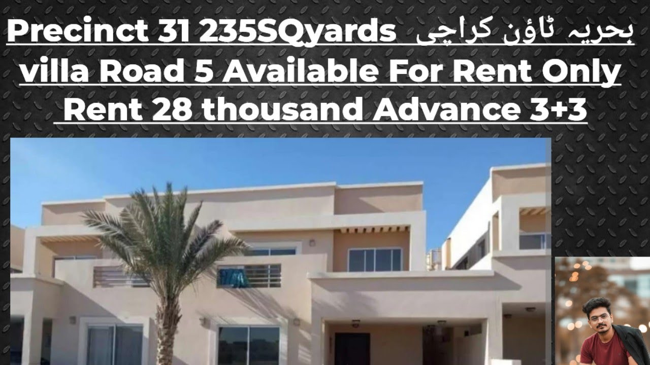 Bahria town Precinct 31 villa 235sqyards Available For Rent Only 28k Advance 3+3