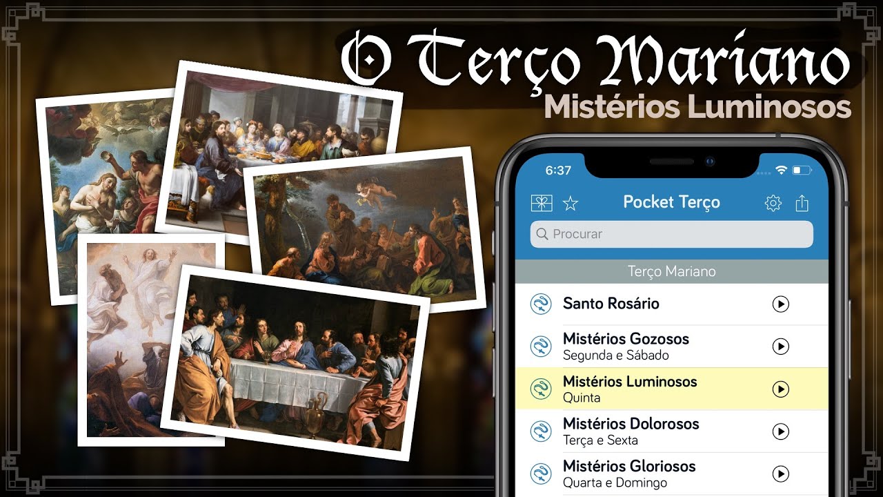 O Ter&ccedil;o Mariano - Mist&eacute;rios Luminosos (Quinta) | Pocket Ter&ccedil;o