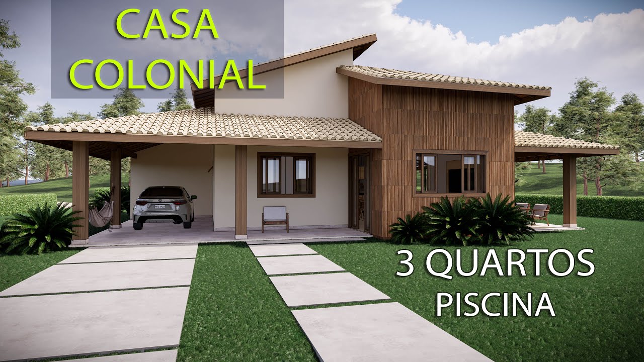 ✅ CASA DE TELHADO NO CAMPO COM PISCINA