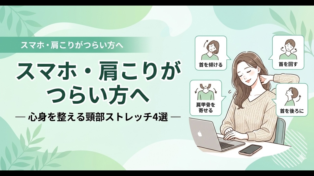 スマホ・肩こりがつらい方へ― 心身を整える頸部ストレッチ4選 ―