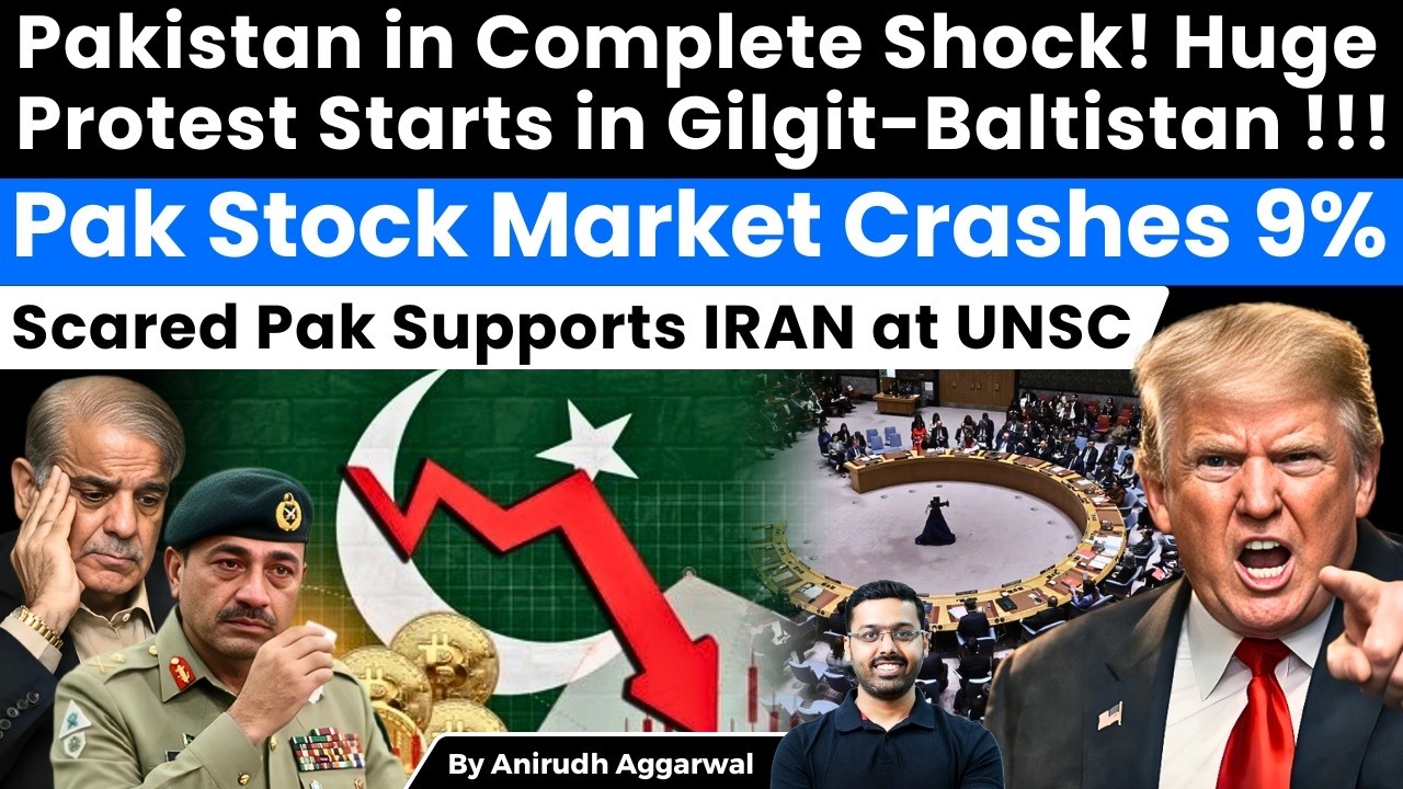 Pak in Shock! Huge Protest in Gilgit. Pak Stock Market Crashes 9%. Scared Pak Supports IRAN at UNSC