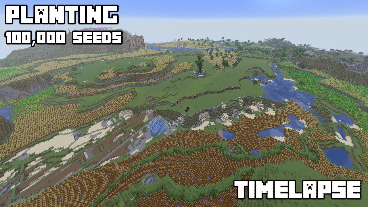 Planting 100,000 Wheat Seeds in Minecraft | Timelapse Edition