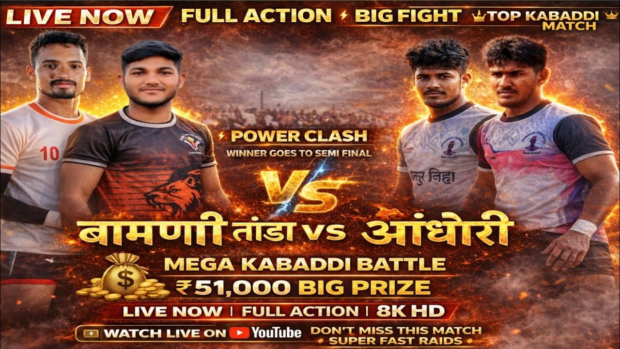 1️⃣{ ₹51000 }🥊✅ बामणी तांडा vs आंधोरी || WAKHARI vs BAMNI  #yt #kabaddimatch #live2026 #ytstudio ? ]