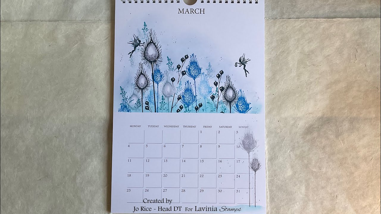 March with The Star Burst set in Blue by Jo Rice #laviniastamps #calendar