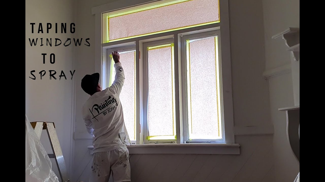 TAPING WINDOWS TO SPRAY