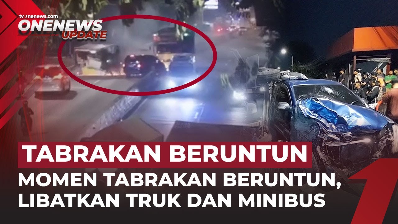 Ngeri! Detik-detik Laka Beruntun di Jateng, Truk Tabrak Minibus Karena Rem Blong | OneNews Update