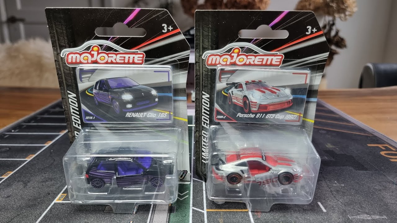 Majorette Limited Edition 2024 Renault Clio and Porsche 911 GT3