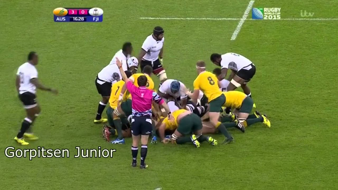 [WORLD CUP 2015] Unbelievables scrums between Fiji and Australia : 20 seconds long !!