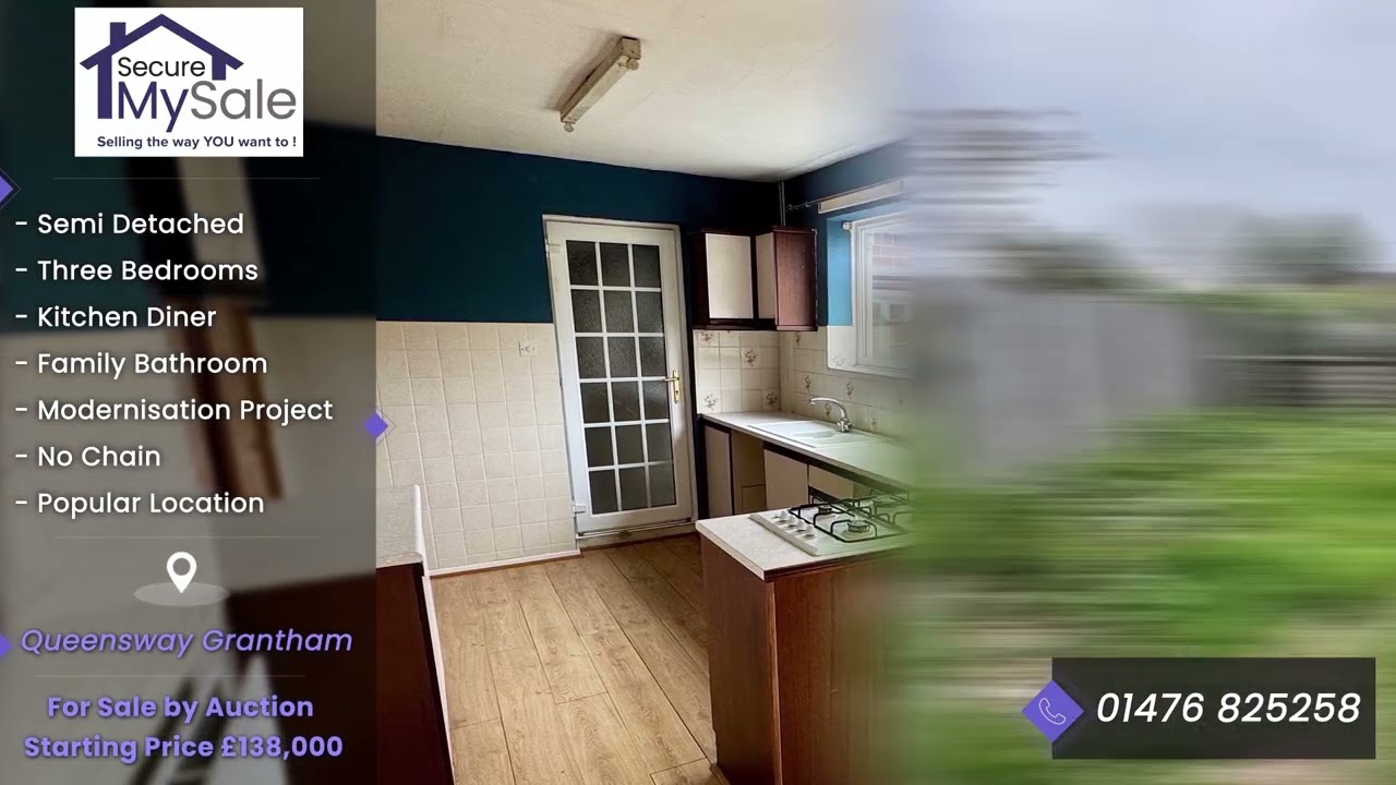 Family Home for sale on Queensway Grantham by auction