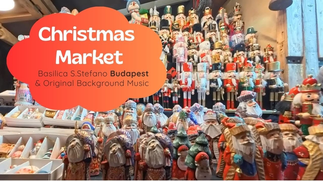 Christmas market Basilica S.Stefano Budapest & Original Background Music Royalty Free