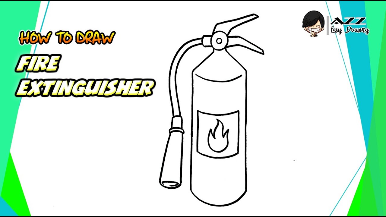How to draw Fire Extinguisher step by step