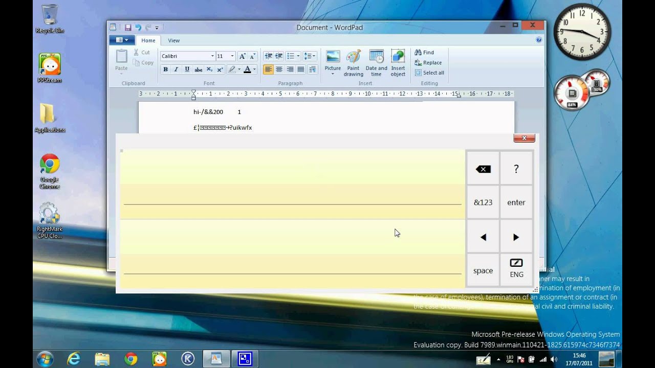 windows 8 build 7989 keyboard