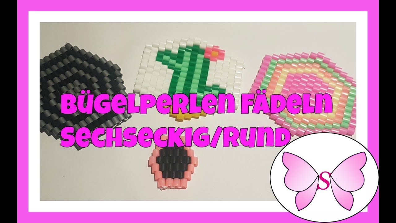 Anleitung/ Tutorial Bügelperlen Sechseckig / Rund Fädeln // Basteln mit Bügelperlen ohne Bügeln DIY
