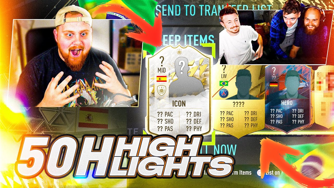 50 TIMMAR STREAM HIGHLIGHTS!! * ICON, HERO & SJUKA PACKS* - FIFA 22 SVENSKA