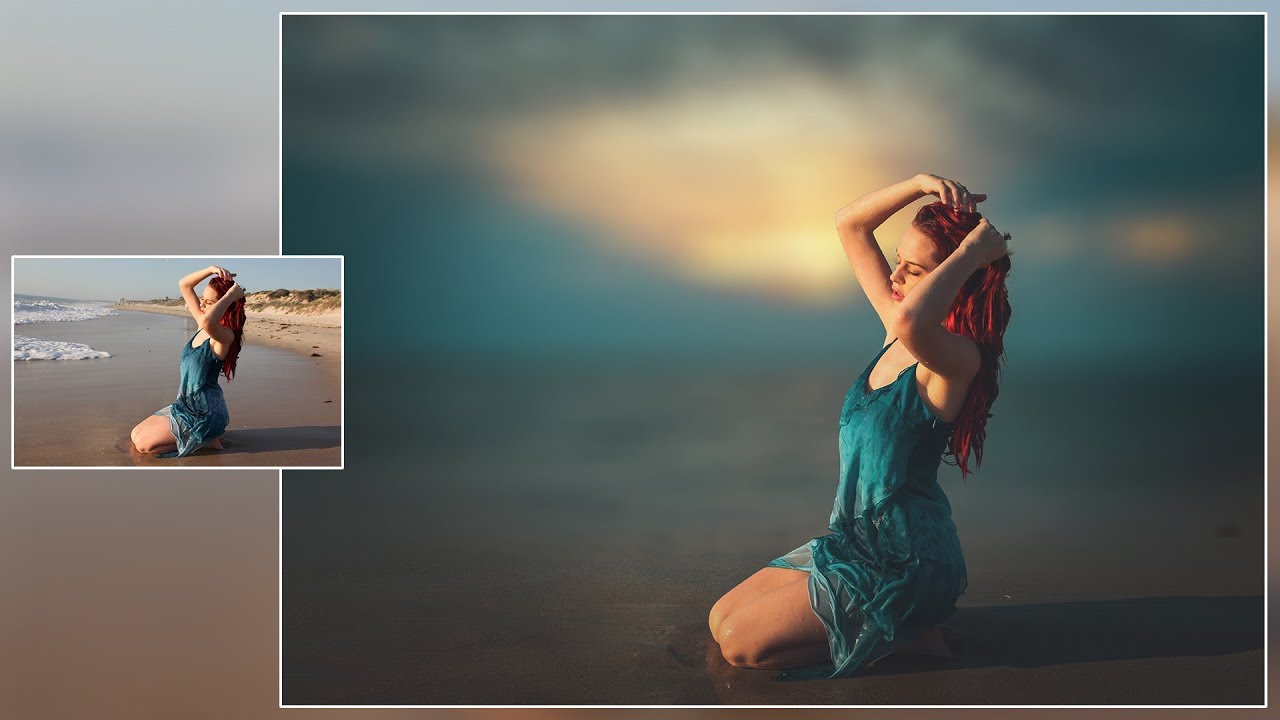 Photoshop Tutorial : Beach Photo Manipulation Tutorial - Sun Set Effect