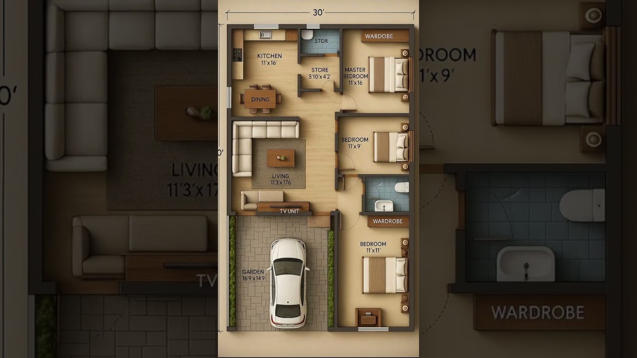 30x50 3bhk floor plan.  #dreamhome #home #house #homedecor #housedesign #3bhk #construction