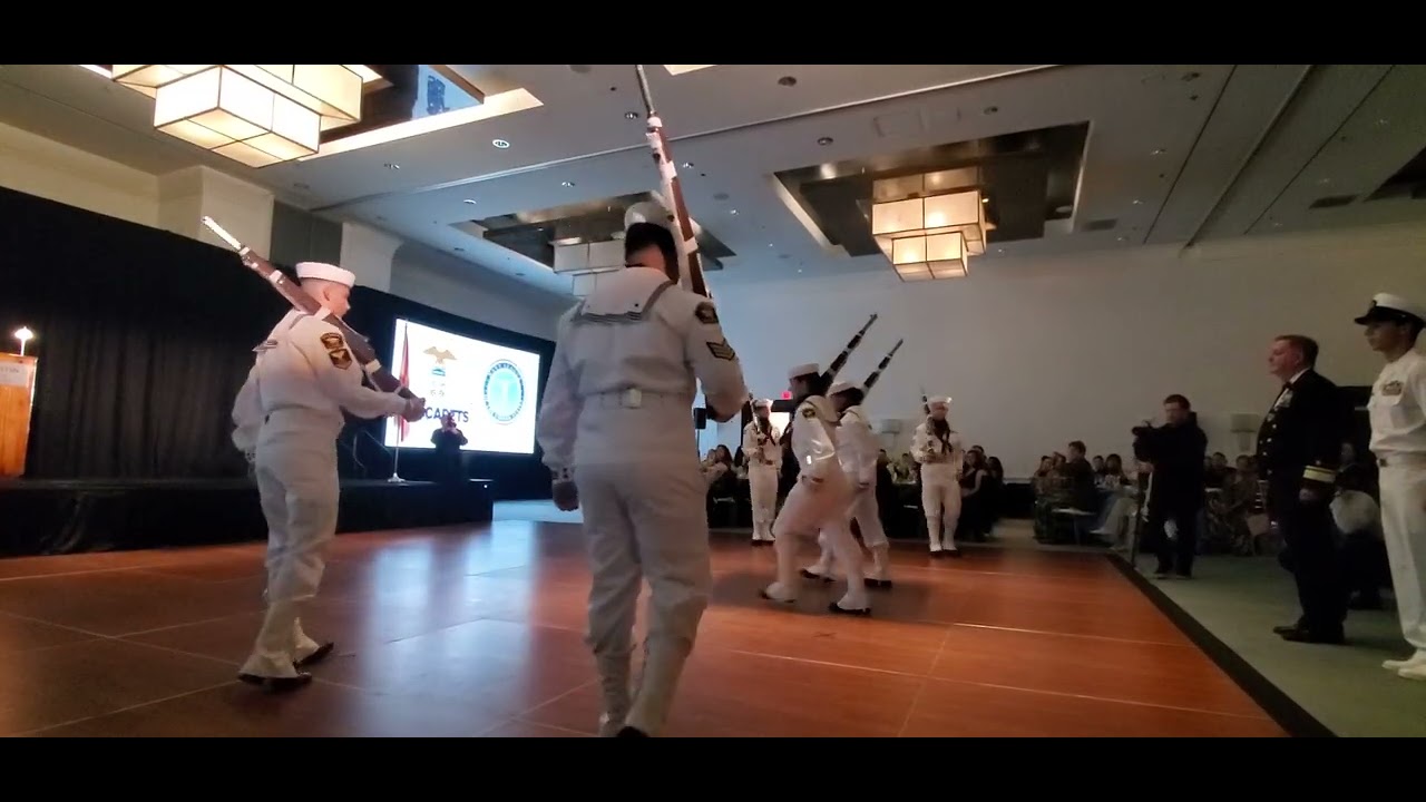 Sea Cadets Drill Team with Admiral McPherson