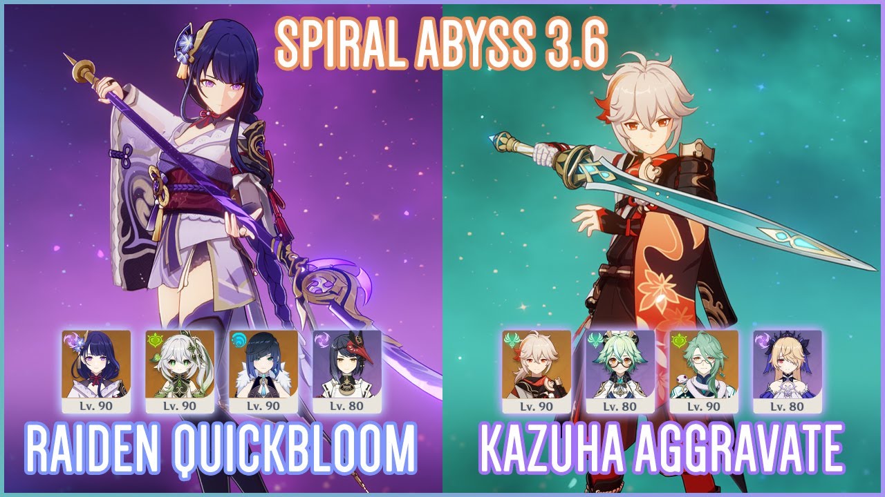 C2 Raiden Quickbloom & C0 Kazuha Aggravate | Spiral Abyss 3.6 | Genshin Impact
