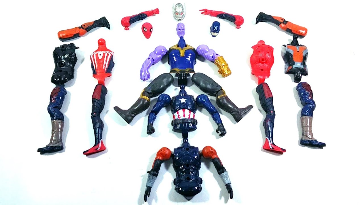 AVENGERS SUPERHERO TOYS THANOS VS CAPTAIN AMERICA VS SPIDER-MAN MILES MORALES VS ANT-MAN...