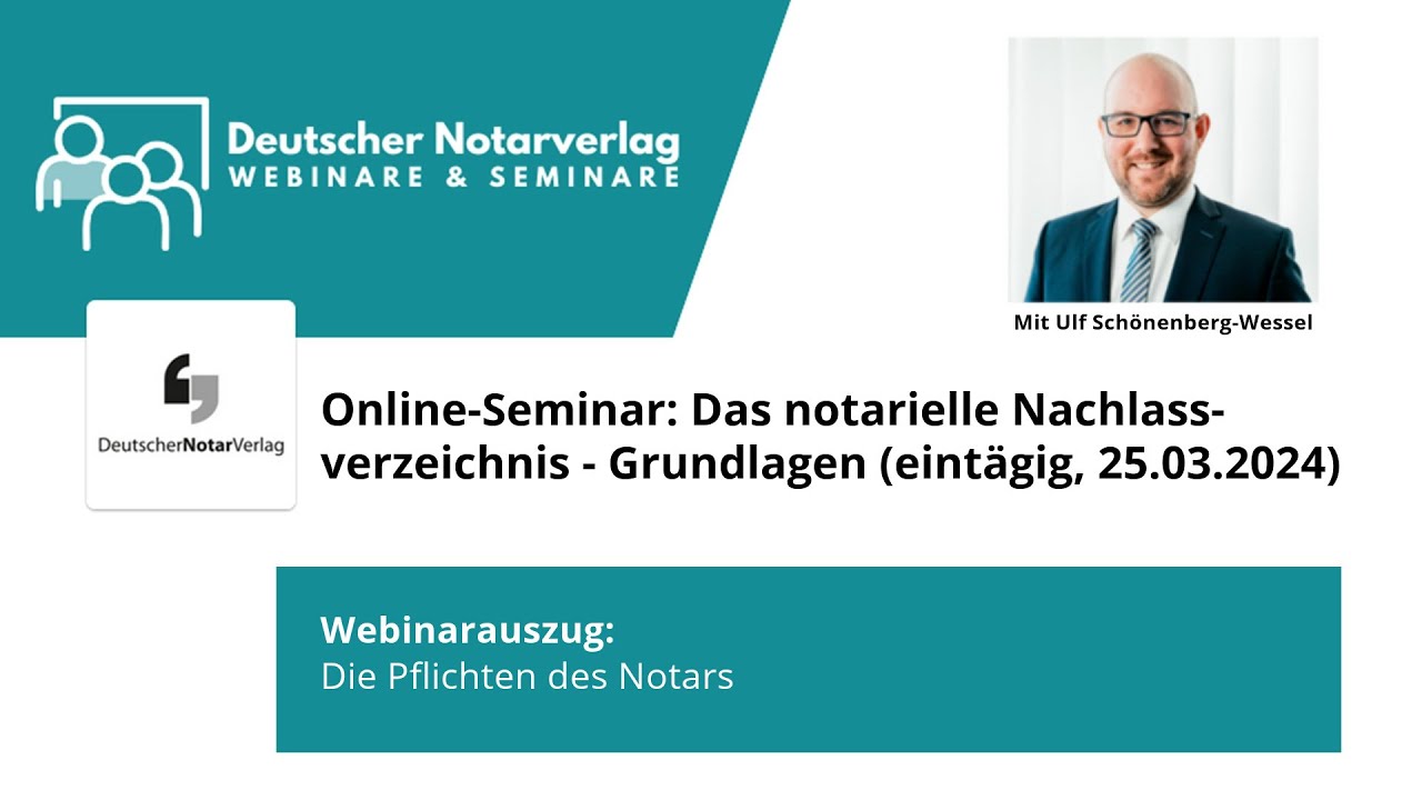 Das notarielle Nachlassverzeichnis: die Pflichten des Notars