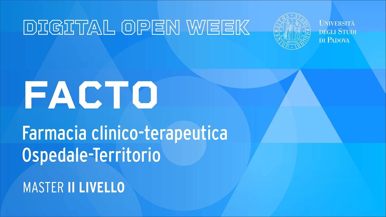 Open Day Master FACTO 2025/26 - Farmacia Clinica-Terapeutica Ospedaliera e Territoriale