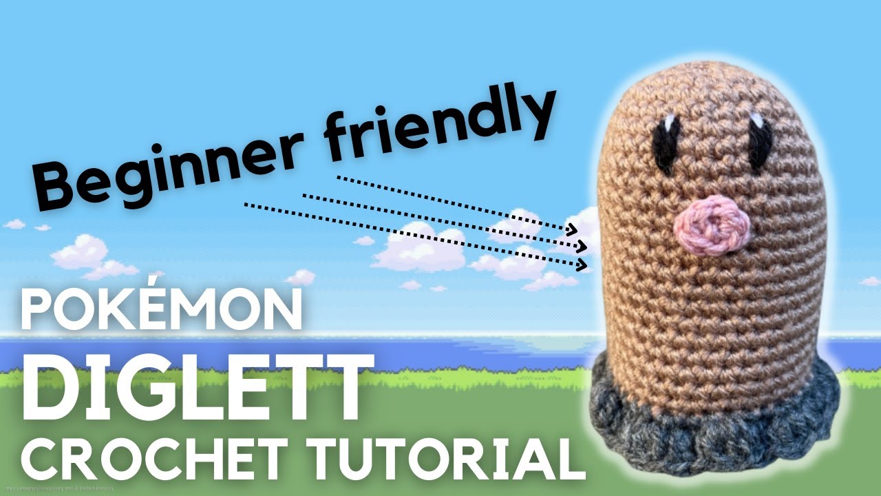BEGINNER CROCHET: POKÉMON DIGLETT CROCHET TUTORIAL | FREE AMIGURUMI PATTERN