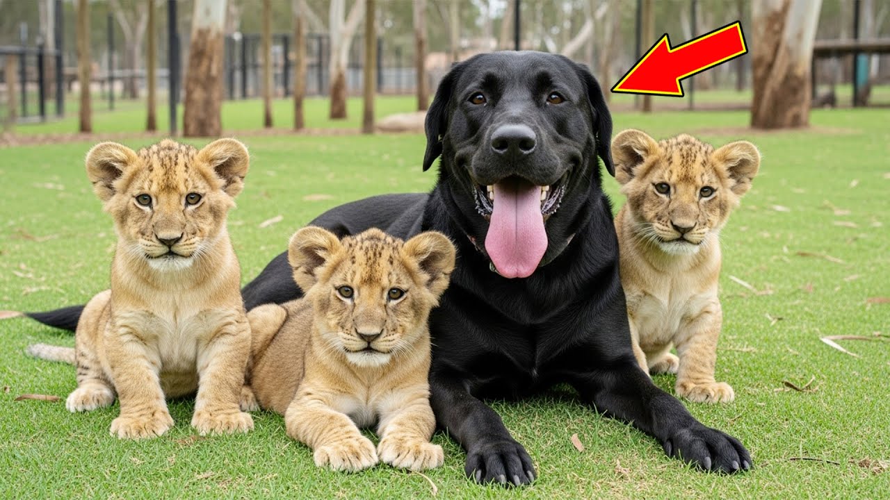 A Black Dog Raised Three Lion Cubs — What Happened When They Were Grown Will Shock You