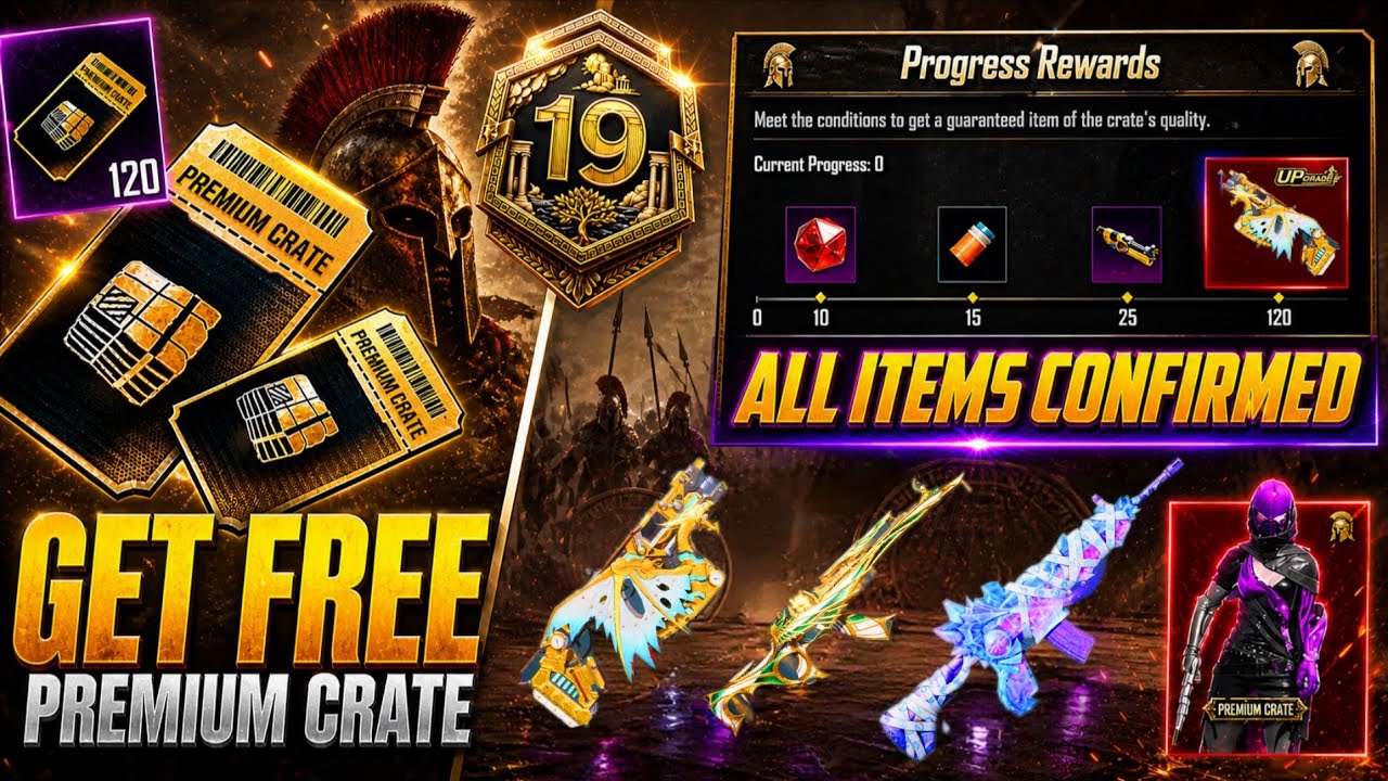 New Premium Crate Is Here | Free Upgraded Old Rare Gun Skin & Premium Crates Mythic Items | PUBGM