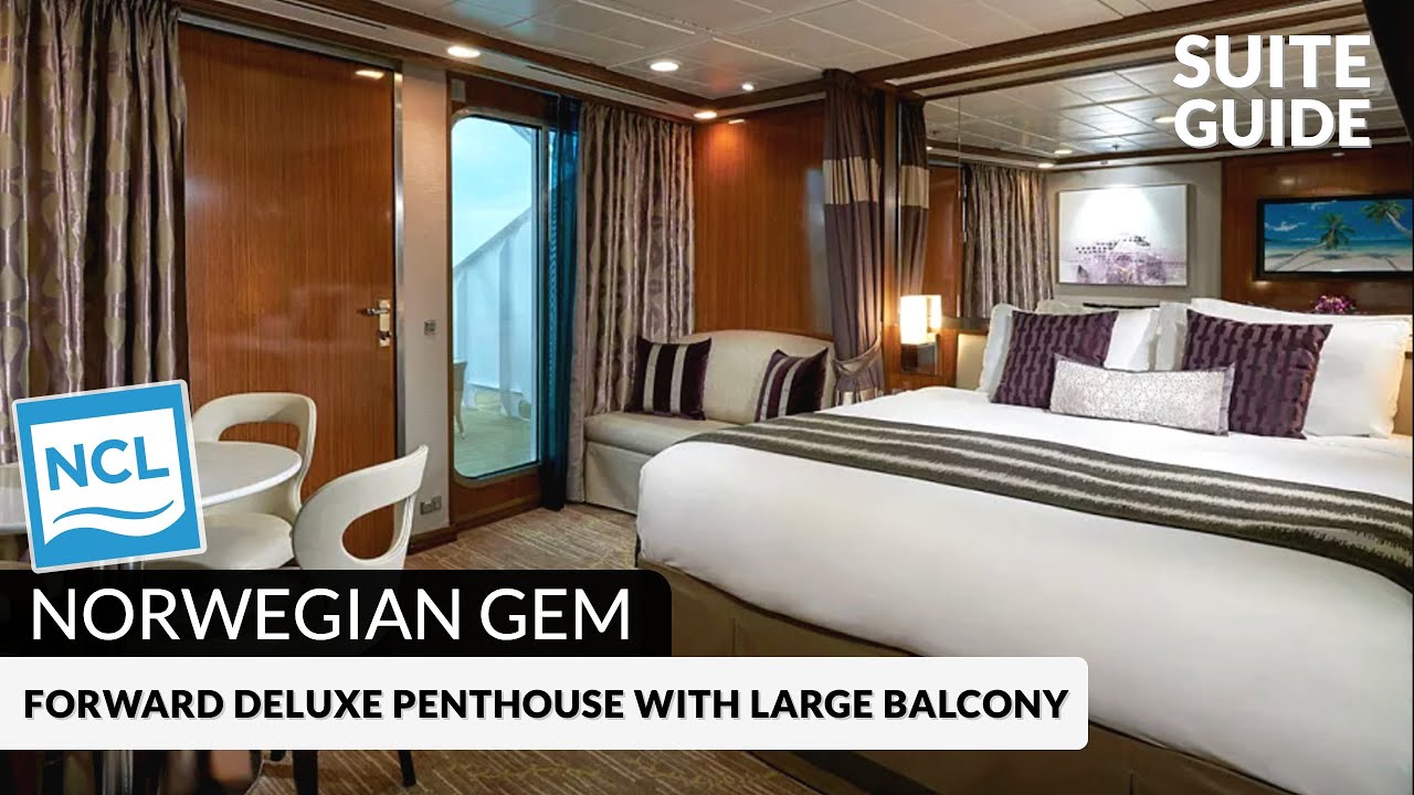 NCL Gem | Forward Deluxe Penthouse with Large Balcony Tour & Review 4K | Norwegian Cruise Lines