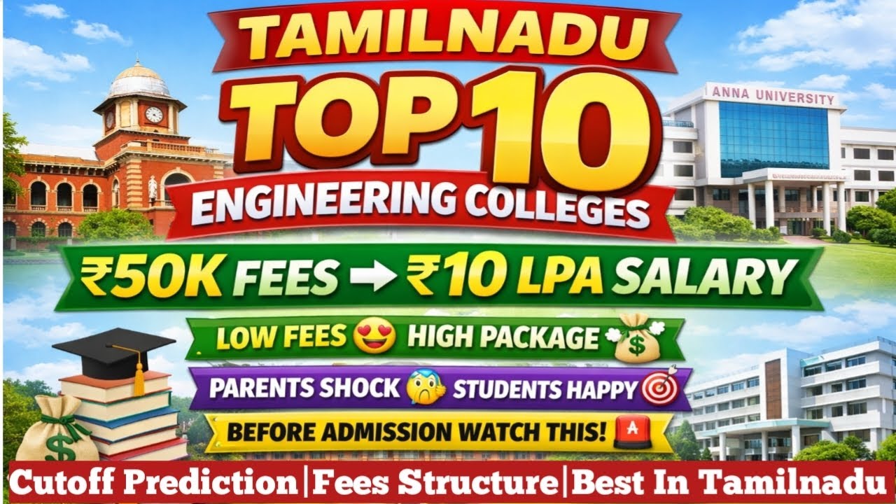 Top 10 Engineering Colleges in Tamil Nadu 2026 😱 Best Placement + Low Fees! | Vincent info |