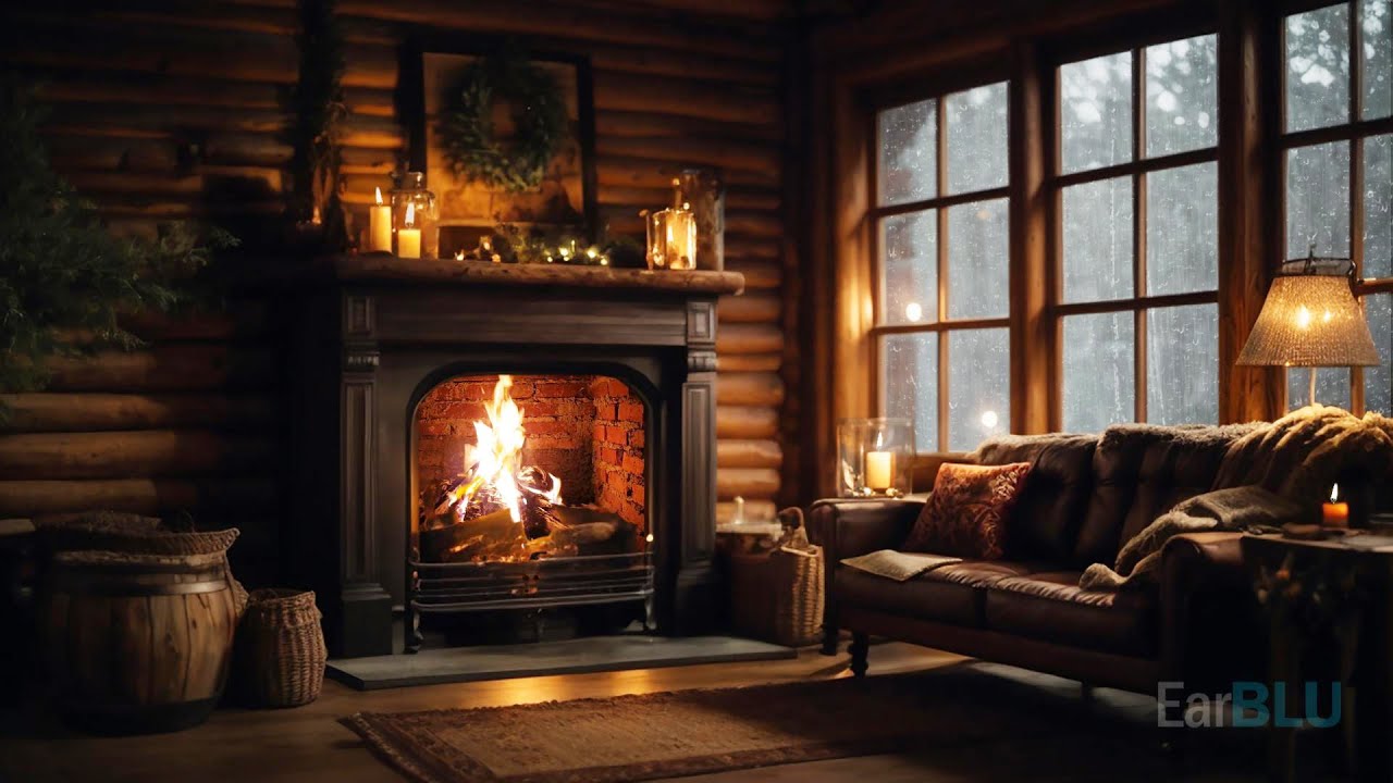 Goodbye Insomnia With Heavy Rain, Torrential Rainstorm & Paramount Thunder In Hunting Lodge