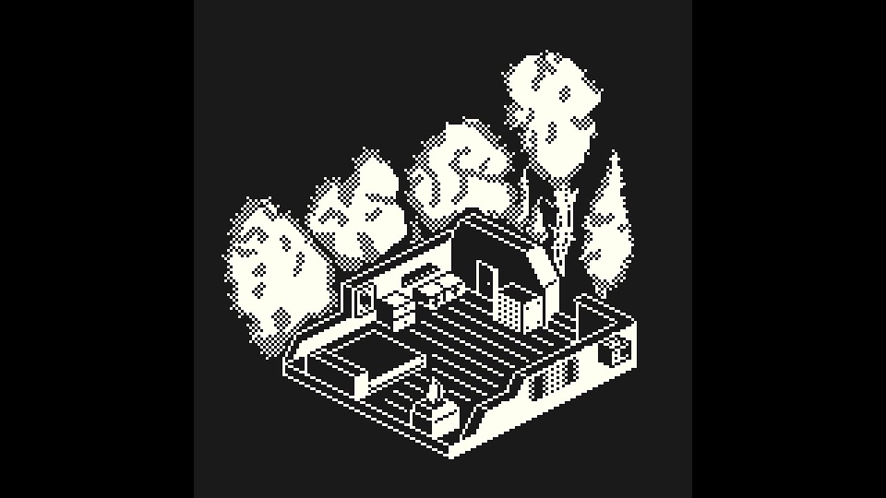 pixel art isometric house (1-Bit Timelapse)