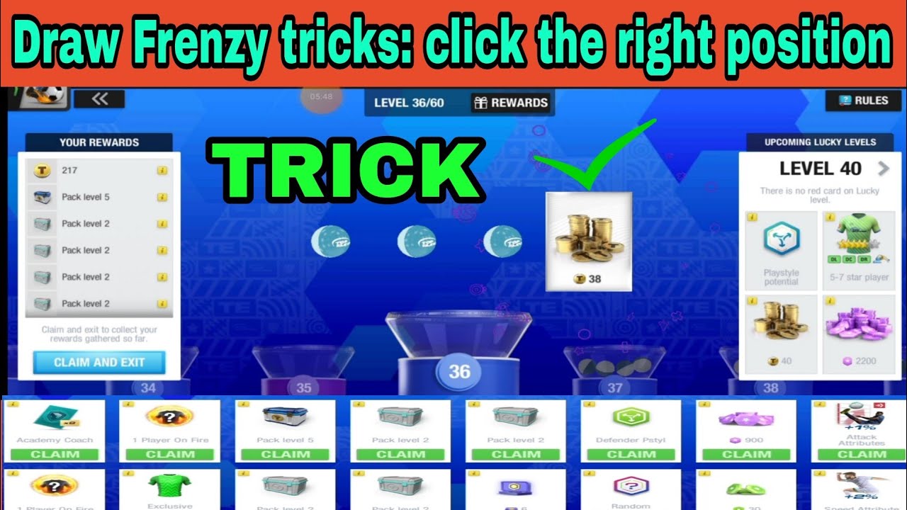 *New* Draw Frenzy tricks to click on the right position - Top Eleven 2024 ! Do not lose tokens !