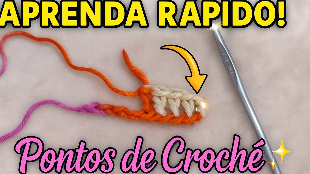 Pontos Fundamentais do Crochê | Tutorial para Iniciantes💥 Destro