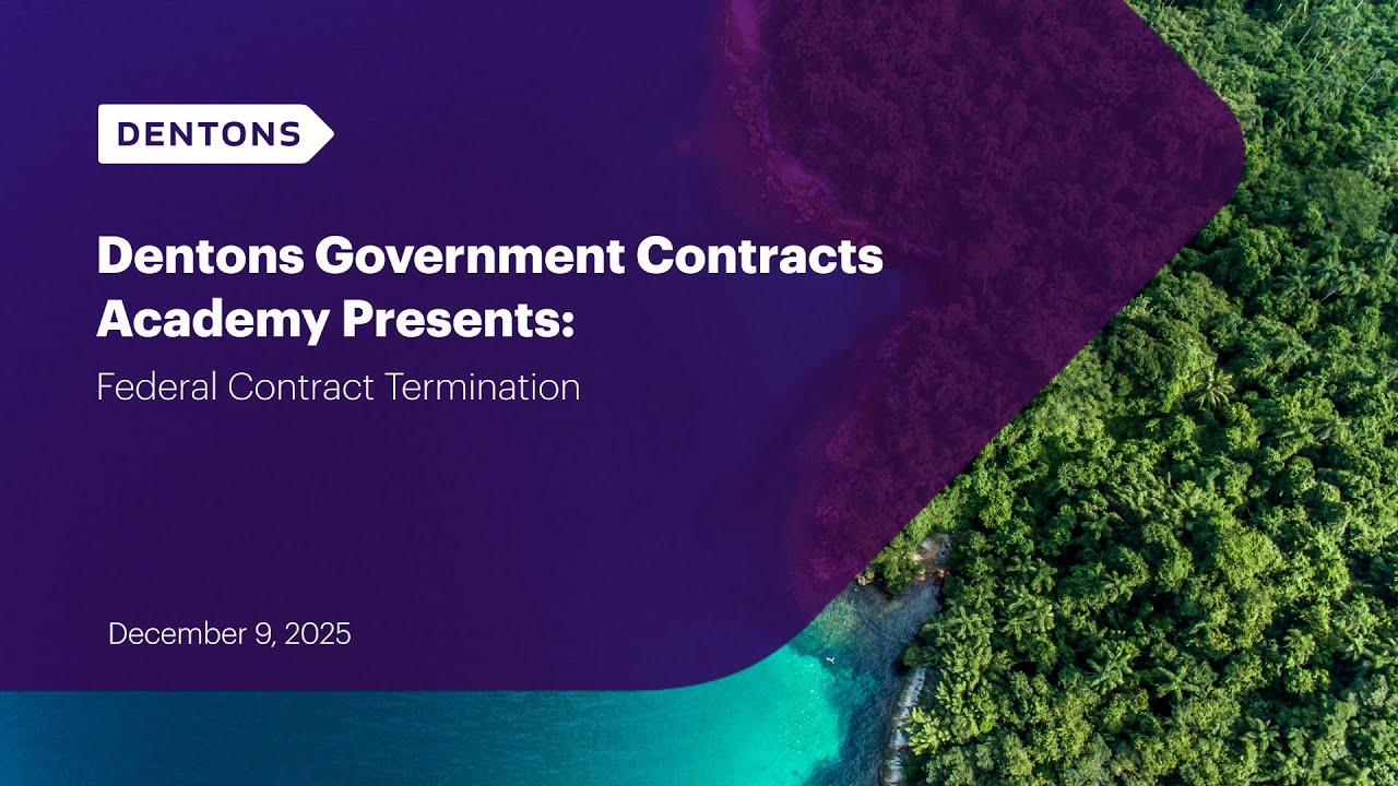 Brand 186379 Dentons Government Contracts Academy Presents Federal Contract Termination