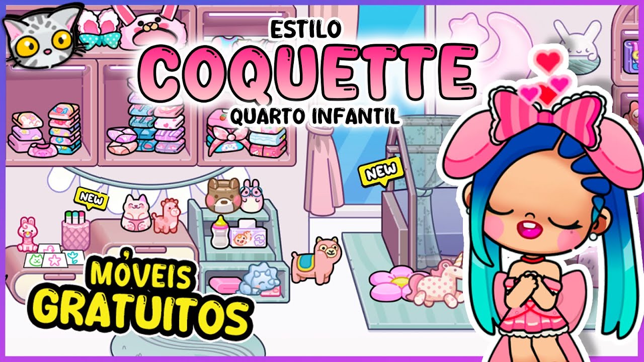 Como decorar GRATUITAMENTE a Mansão com estilo COQUETTE no AVATAR WORLD - Andar 3 (Quarto Infantil)