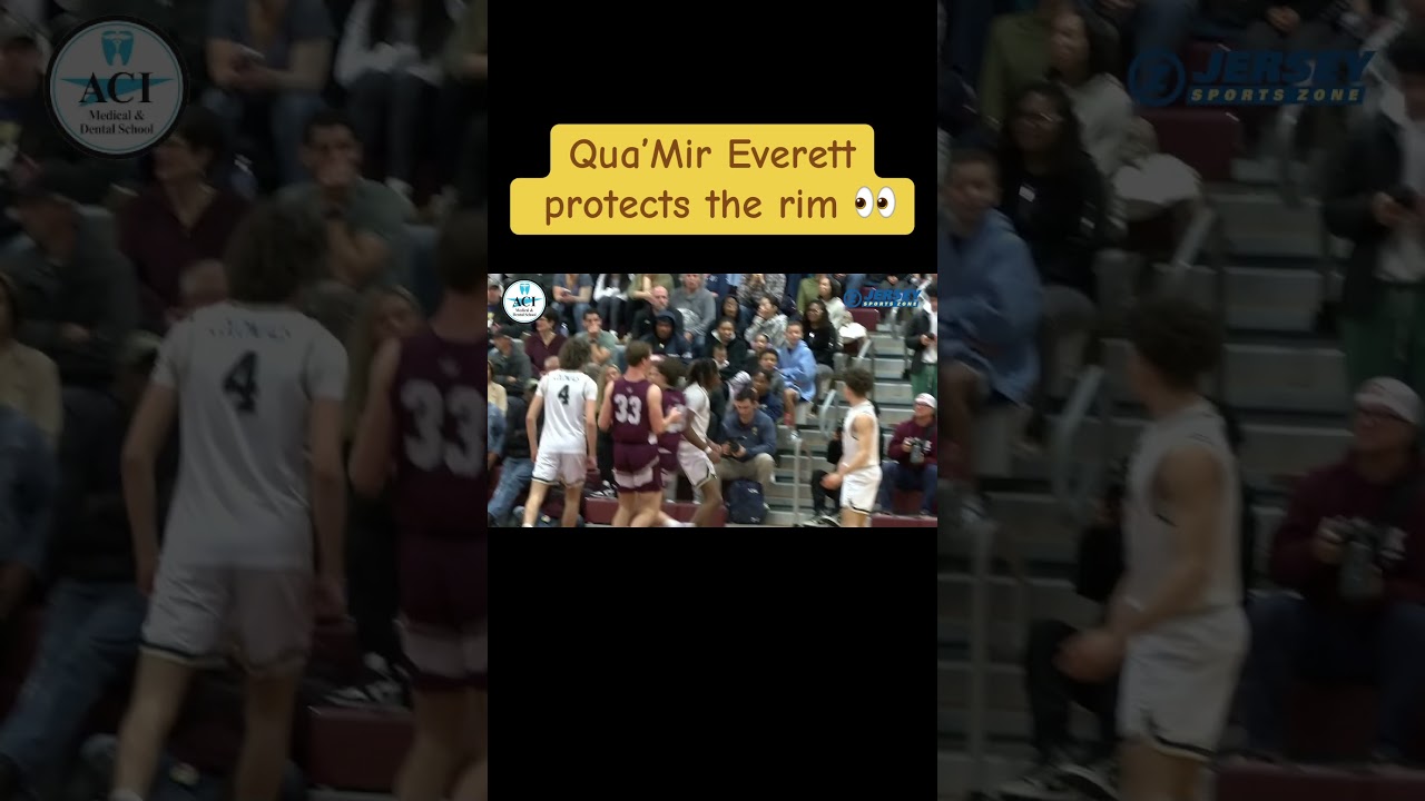 Qua&rsquo;Mir Everett protects the rim for Freehold Boro #blocks