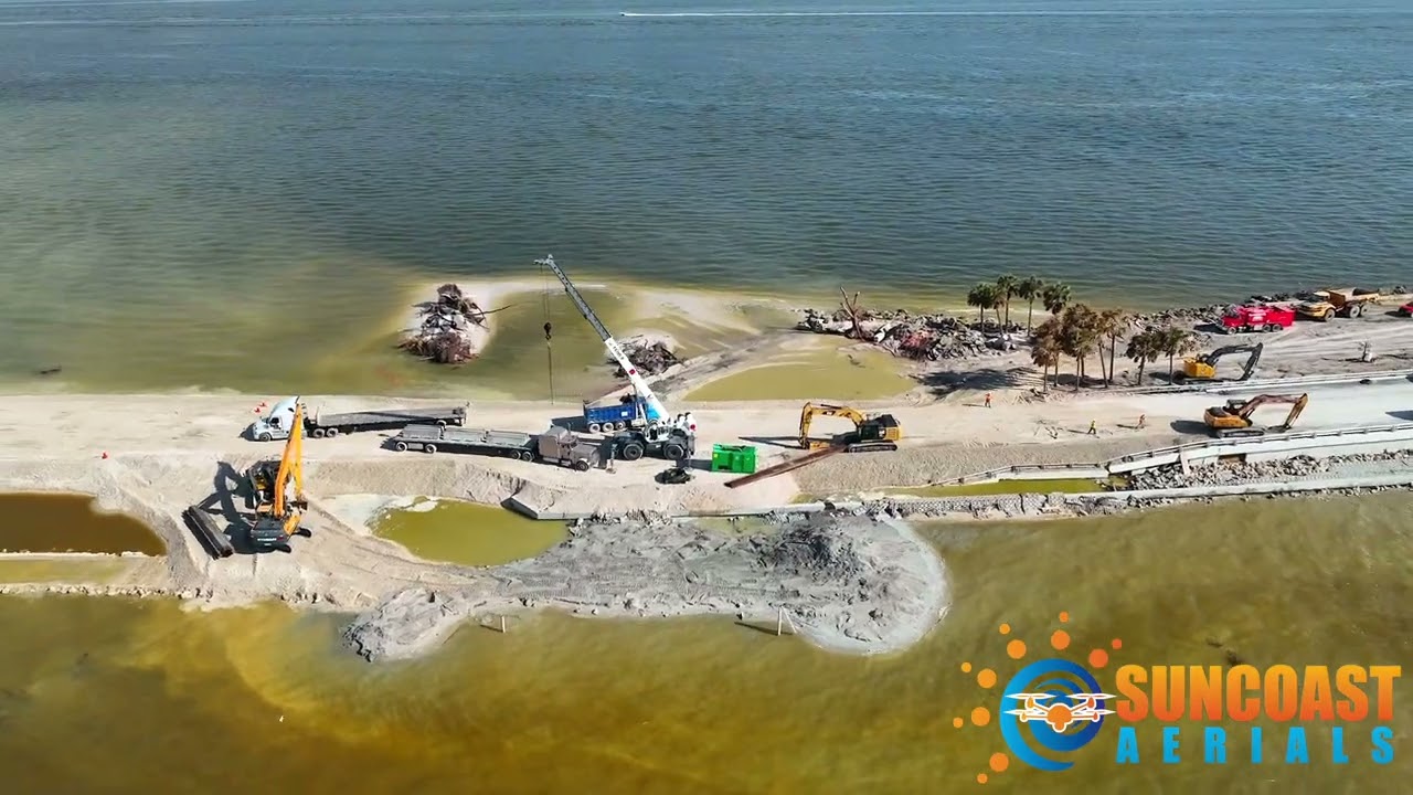 Sanibel Causeway Repair Progress - Drone Video - October 10th, 2022