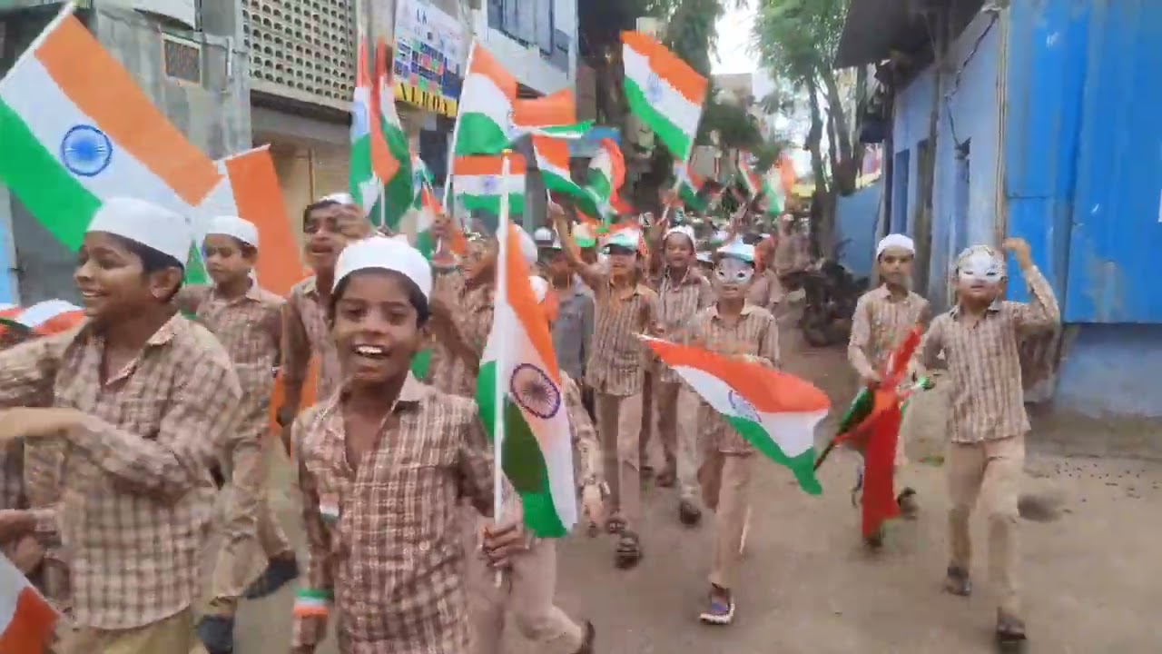 Al-falah Urdu Primary School,Azad Nagar -79th  Independence day Celebration - Tiranga Rally