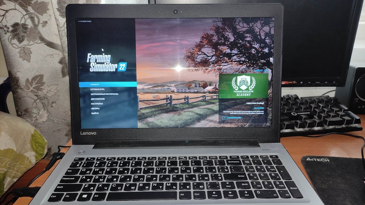 Farming simulator 22 тест на дешевом ноутбуке за 10 к руб з видеокартою GT 920 MX DDR 3