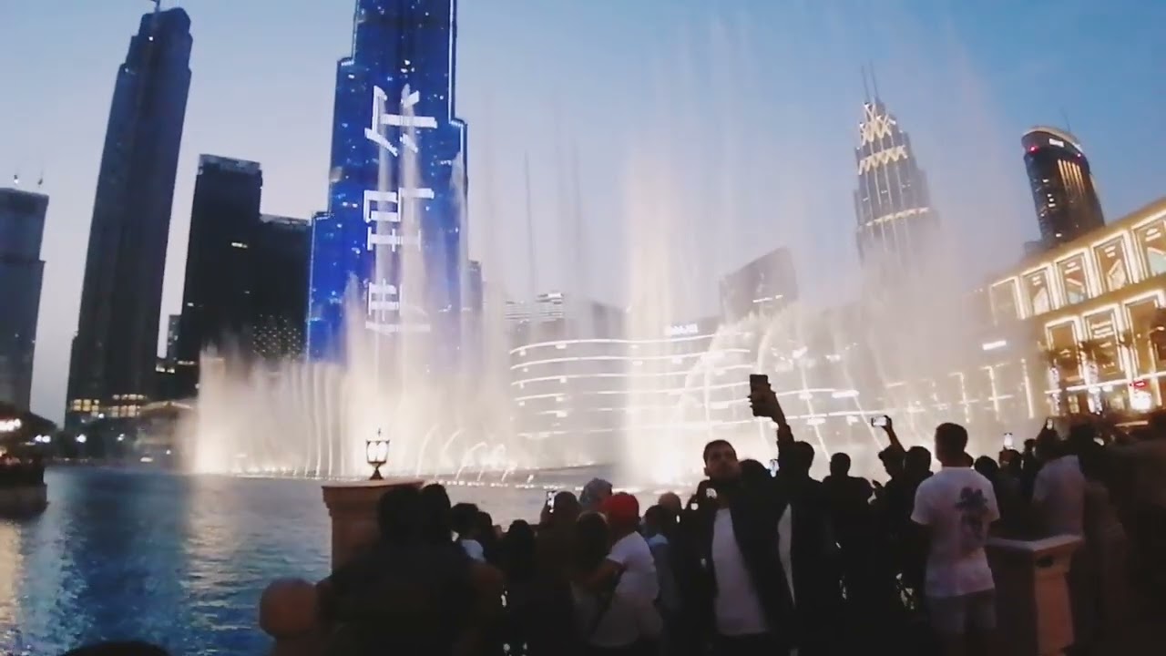 Water fountain of Dubai Mall and Beautiful Azan Subhan Allah Call to prayer #adhan