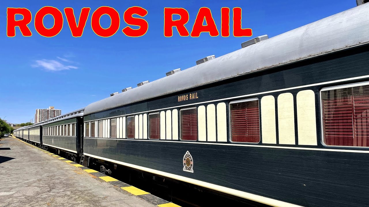 October 2023: Rovos Rail luxury train at Windhoek Railway Station in Namibia